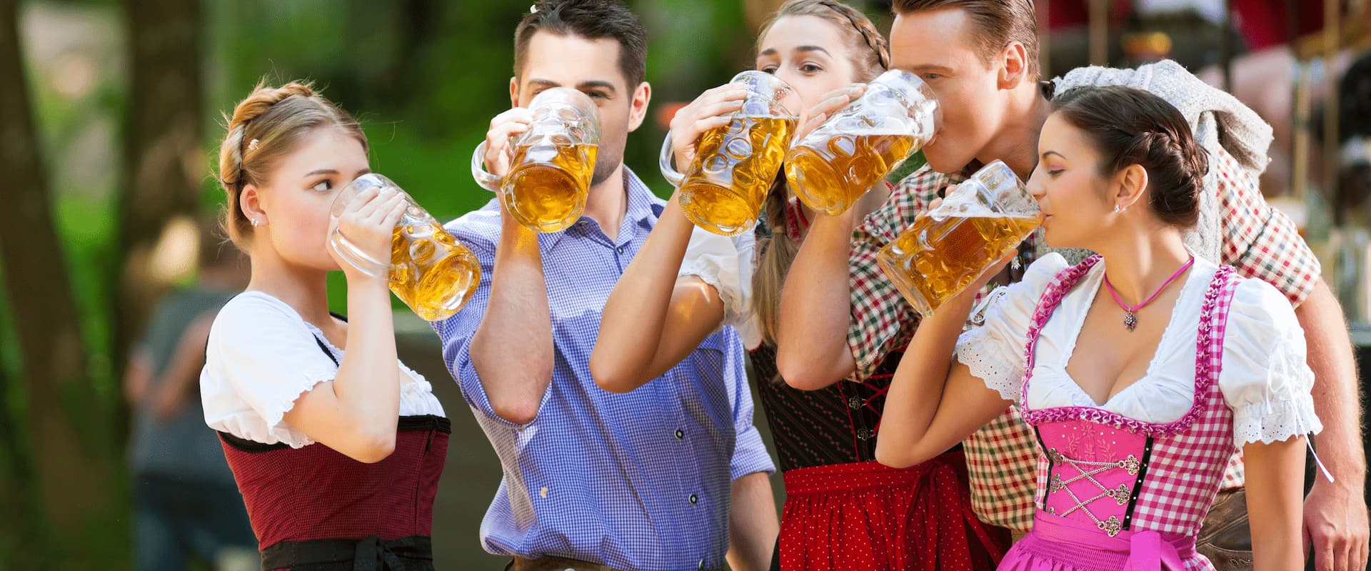 Octoberfest - group of friends drinking beer